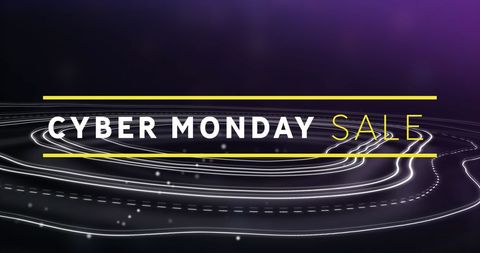 Cyber Monday Sale Banner with Neon Topography Background - Download Free Stock Images Pikwizard.com