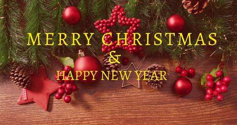 Festive Christmas and New Year Greetings with Pine Decor - Download Free Stock Images Pikwizard.com
