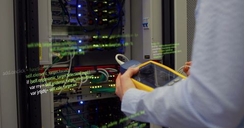 Technician Analyzing Network Data in Modern Server Room - Download Free Stock Images Pikwizard.com