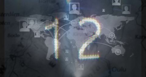 Futuristic Countdown Interface Map with Networking Theme - Download Free Stock Images Pikwizard.com