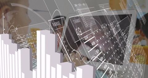 Diverse Students Engaging in Digital Learning with Global Data Interface