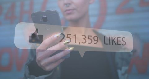 Social Media Popularity Concept with Thumbs Up Icon