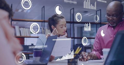 Diverse Team collaborate on Financial Data - Download Free Stock Images Pikwizard.com