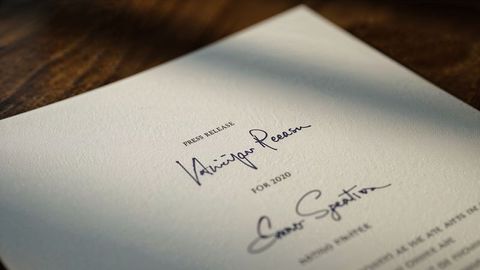 Stylish Press Release on Elegant Wooden Desk