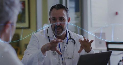 Doctor engaging with patient technology and innovation