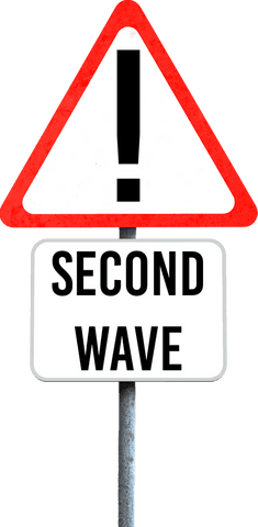 transparent warning sign with second wave alert message - Download Free Stock Videos Pikwizard.com