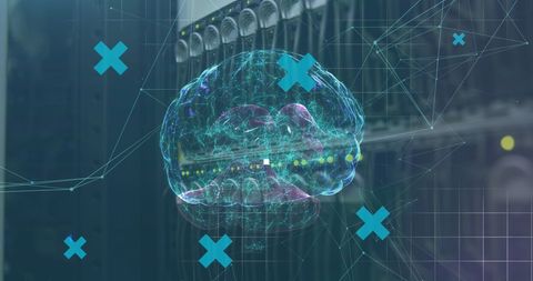 Digital Brain Imagery with Neural Networks in Data Center - Download Free Stock Images Pikwizard.com