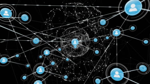 Digital Network Design with Connection Icons