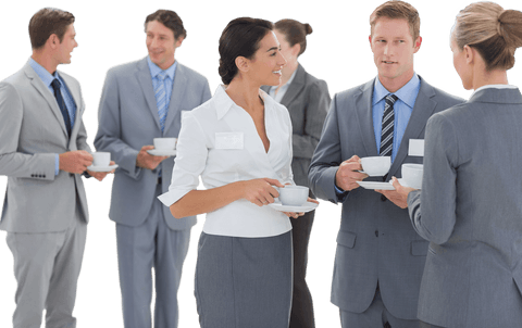 Diverse Business People Networking Transparent Background