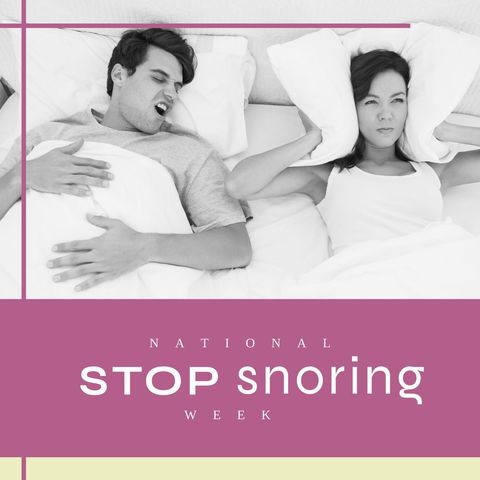 Woman with Pillows Blocking Ears While Man Snores in Bed - Download Free Stock Templates Pikwizard.com