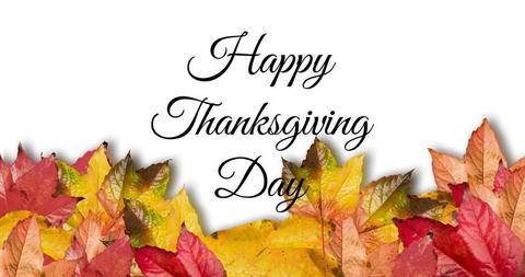 Happy Thanksgiving Day Greeting in Autumn Leaves - Download Free Stock Images Pikwizard.com