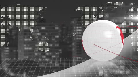 Global Networks Technology Interface in Cityscape