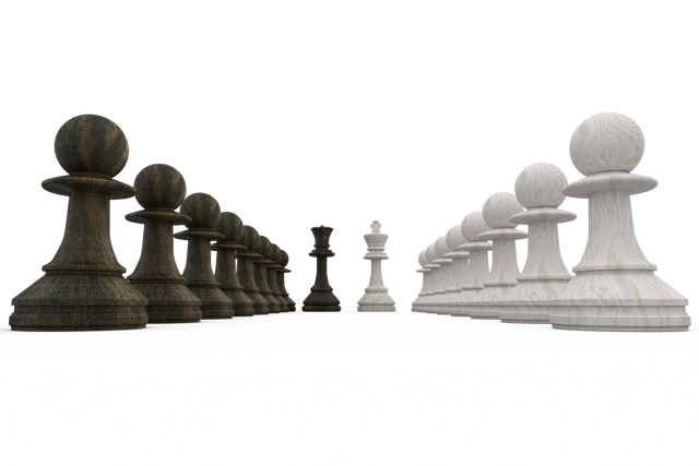 Transparent wooden black and white chess pieces face off in strategic game - Download Free Stock Videos Pikwizard.com