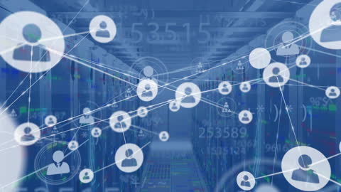 Digital Network Connection Over Data Servers With Statistic Graphics