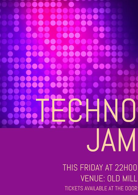 Vibrant Techno Jam Poster with Gradient Circles - Download Free Stock Templates Pikwizard.com