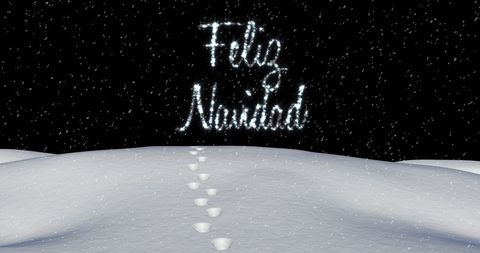 Winter Wonderland with Snow and Feliz Navidad Message - Download Free Stock Images Pikwizard.com