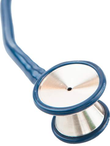 Digital stethoscope on transparent background with copy space