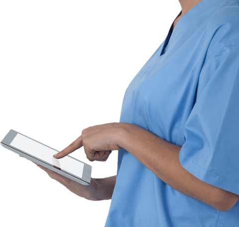 Female Doctor Using Tablet Isolated Transparent Background - Download Free Stock Videos Pikwizard.com