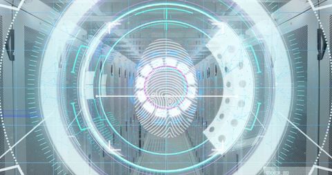 biometric fingerprint scan in tech server room - Download Free Stock Images Pikwizard.com