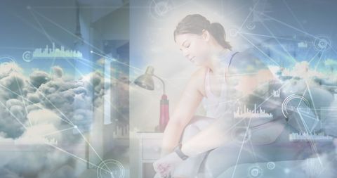 Digital fitness and connection concept