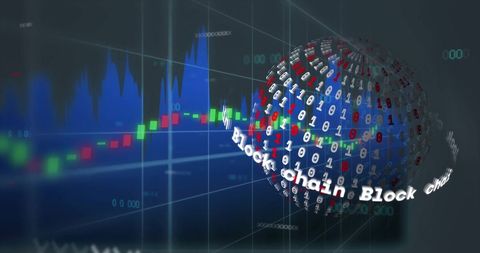 Globe with Blockchain Data and Financial Graphs - Download Free Stock Images Pikwizard.com