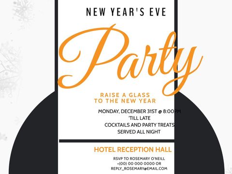 Elegant New Year's Eve Party Invitation Design - Download Free Stock Templates Pikwizard.com