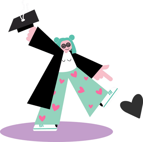 cartoon graduate throwing cap in joyful celebration on transparent - Download Free Stock Videos Pikwizard.com