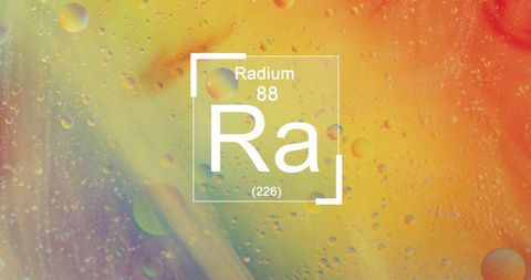 Radium Chemical Element Representation with Rainbow Background - Download Free Stock Images Pikwizard.com