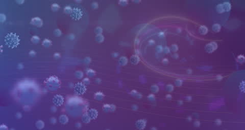 Abstract Animation of Virus Cells on Violet Background