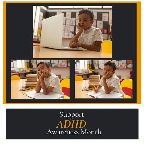 Young Biracial Boy Focused on Learning for ADHD Awareness Month - Download Free Stock Templates Pikwizard.com