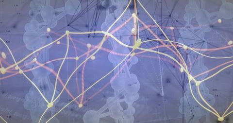 Abstract digital visualization of molecular network lines