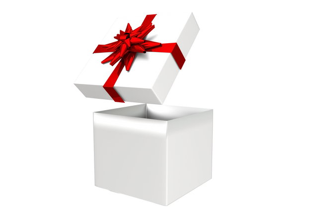 Transparent White Gift Box with Red Ribbon and Open Lid - Download Free Stock Videos Pikwizard.com