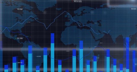 Global Data Analytics with World Map and Bar Graph - Download Free Stock Images Pikwizard.com