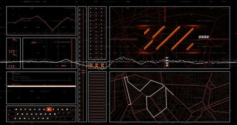 Futuristic Data Dashboard with Graphs and Maps