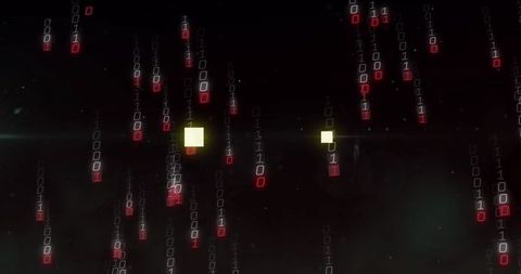 digital cyberspace with falling binary code sequence - Download Free Stock Images Pikwizard.com