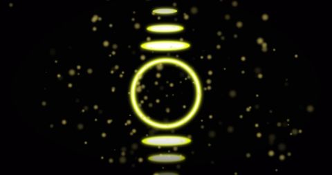 Mesmerizing Yellow Glowing Shapes on Black Background - Download Free Stock Images Pikwizard.com
