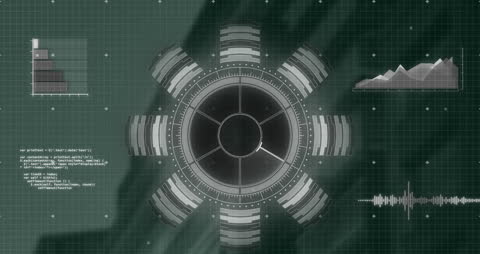 Circular Digital Scanner Interface on Futuristic Background