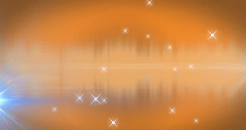 Abstract Sparkling Lights on Orange Background