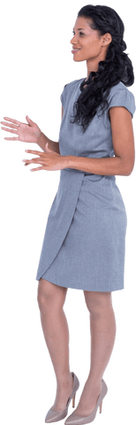 Confident Businesswoman in Professional Dress with Transparent Background