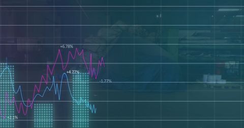 Financial Graphs Overlaying Industrial Junkyard - Download Free Stock Images Pikwizard.com