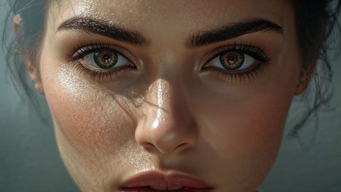 Next-gen ai-generated beautiful lady portrait showcasing detailed skin texture