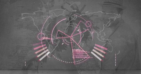 Digital countdown overlaid on world map background