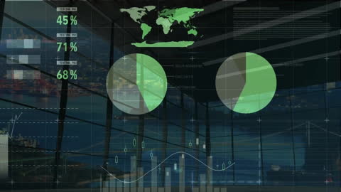 Futuristic Data Visualization Concept Over Urban Nightscape