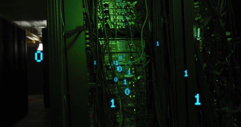 Futuristic Server Room with Virtual Data Streams - Download Free Stock Images Pikwizard.com