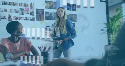 Creative Professional Leading Team Meeting in Modern Workspace