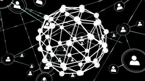 Abstract Global Data Network Concept with Digital Nodes