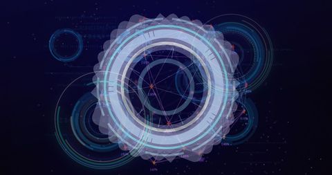 Futuristic Globe with Digital Connections and Data Graphics