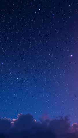 Twilight Rising Vertical Video Showing Starry Sky Twinkling Above Cloudbank with Planets