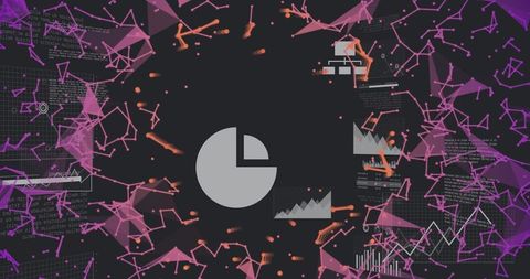 Abstract Digital Analytics Interface with Graphical Elements