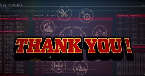 Futuristic Digital Thank You Animation with Hacking Theme